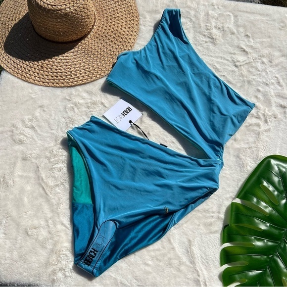 Beach Riot Joyce One Shoulder Color Block One Piece Swimsuit - Picture 7 of 11